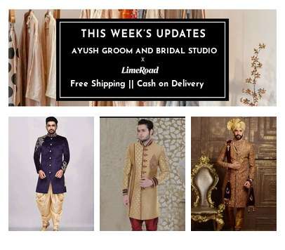 Buy online Exclusive Wine Colour Men's Wedding Sherwani from
