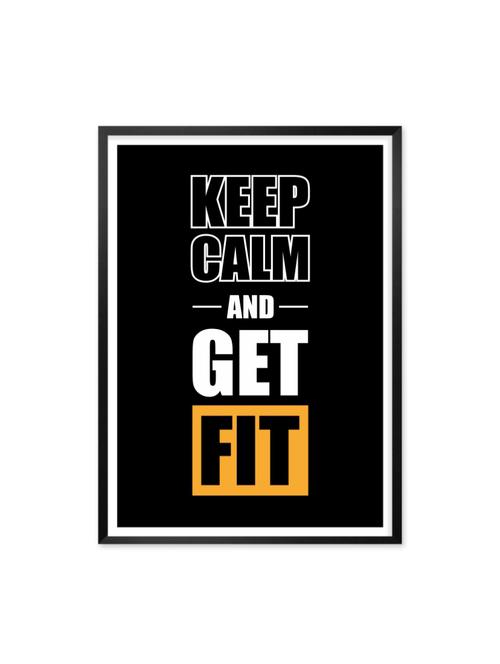 Keep Calm and Get Fit Quotes Framed Poster - 1000569 - Very Small Image - 1