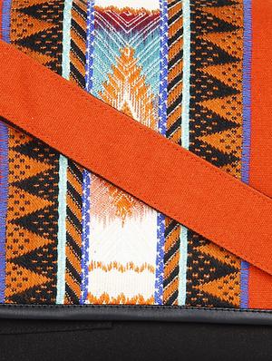 orange,black canvas sling bag - 10008192 - Standard Image - 4