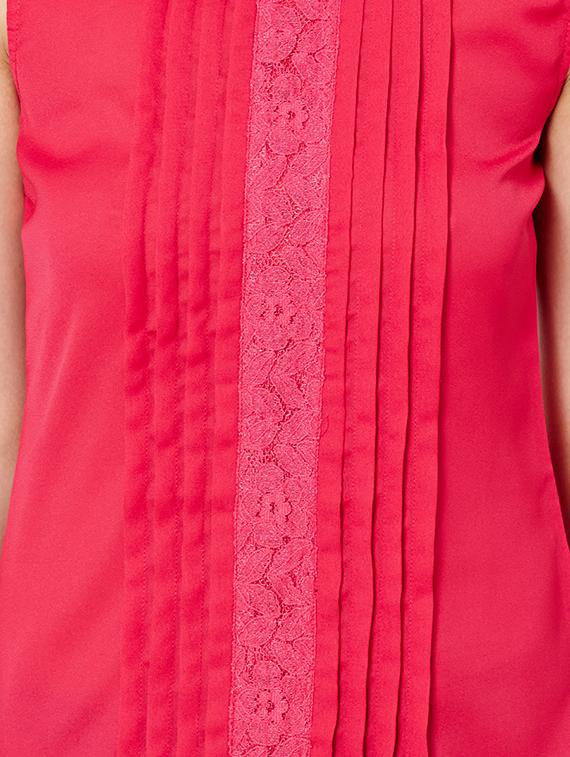 the vanca coral pleated top with lace detail - 10016765 - Zoom Image - 4