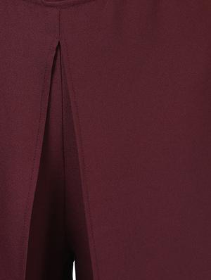 maroon georgette palazzos - 10022921 - Standard Image - 4