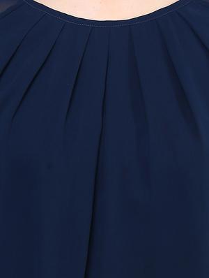 pleated neck raglan sleeved top - 10023085 - Standard Image - 4