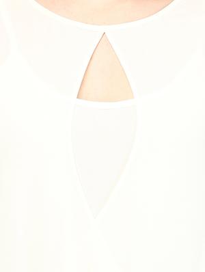 keyhole neck asymmetric sleeved top - 10023103 - Standard Image - 4