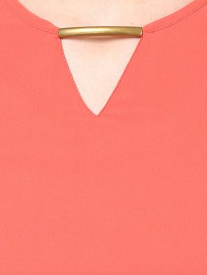 coral poly georgette top - 10023116 - Standard Image - 4