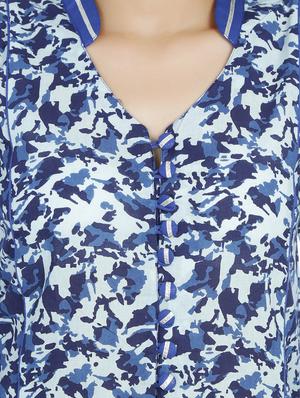 Indigo cotton kurta - 10033961 - Standard Image - 4