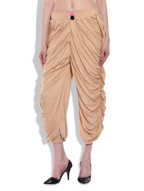 beige rayon harem pants - 10038341 - Standard Image - 1