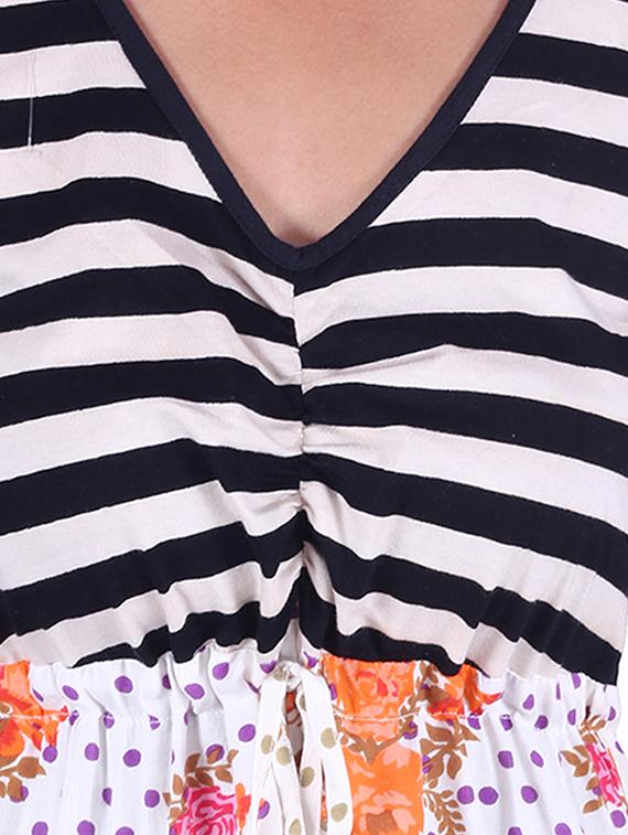 white,black rayon dress - 10041303 - Zoom Image - 4