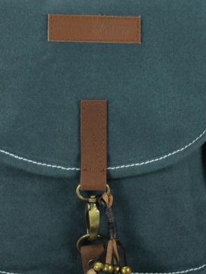 teal blue canvas regular sling bag - 10050749 - Standard Image - 4