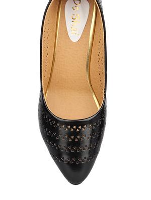 black leatherette slip on pumps - 10124218 - Standard Image - 4