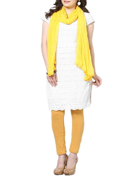 Yellow Chiffon Plain Dupatta - By