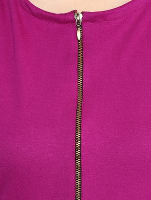 purple solid sleeveless jersey dress - 10155769 - Standard Image - 4