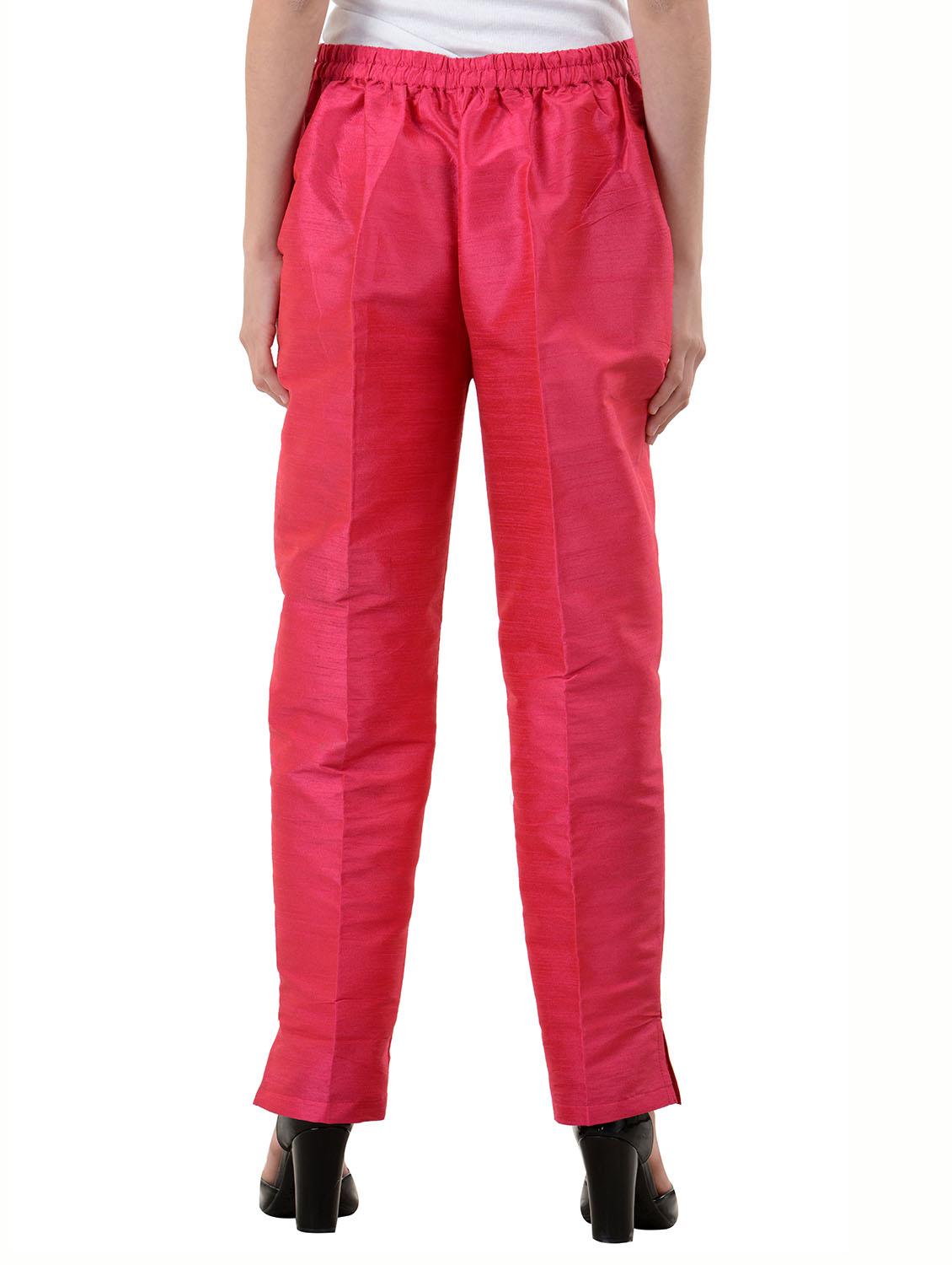 pink,royalblue,navyblue silk trousers - 10165993 - Zoom Image - 7