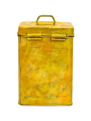yellow handpainted stainless steel cookie container - 1017053 - Standard Image - 4