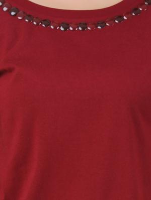 maroon cotton jersey dress - 10193834 - Standard Image - 4