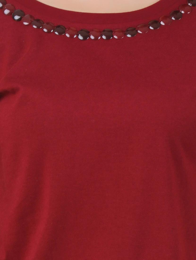 maroon cotton jersey dress - 10193834 - Zoom Image - 4