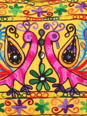 multi colored cotton handbag - 10232545 - Standard Image - 4