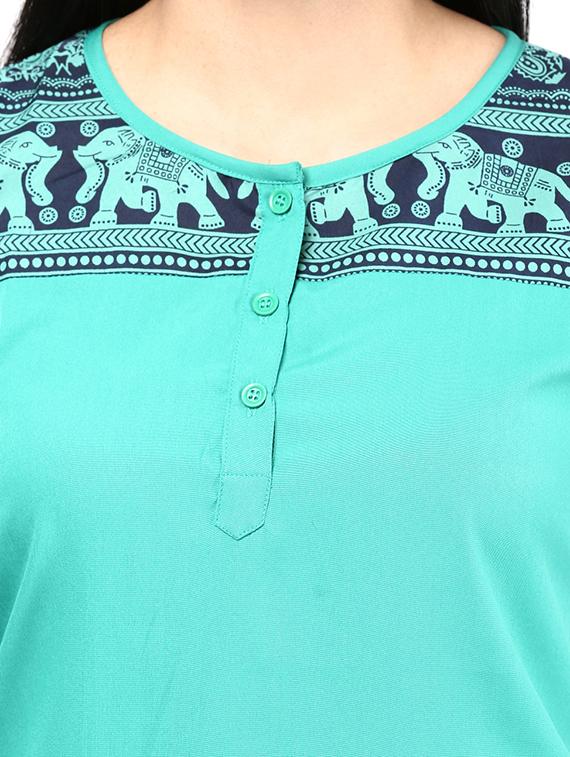sea green poly crepe top - 10237031 - Zoom Image - 4
