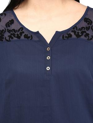navy blue chiffon top - 10237068 - Standard Image - 4