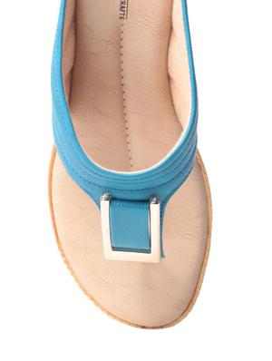 turquoise leatherette toe separator sandals - 10277363 - Standard Image - 4