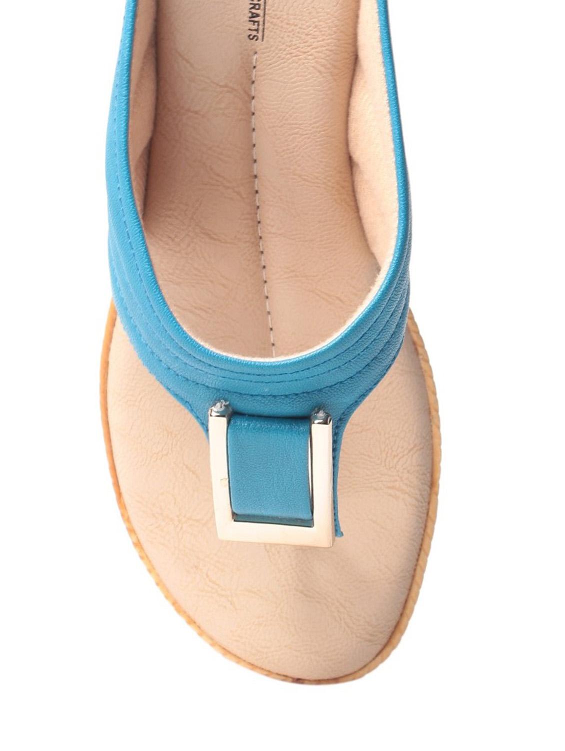 turquoise leatherette toe separator sandals - 10277363 - Zoom Image - 4