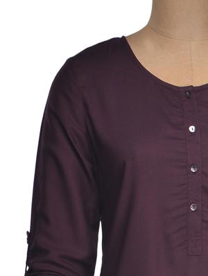 roll-up sleeves button down cotton top - 1027886 - Standard Image - 4