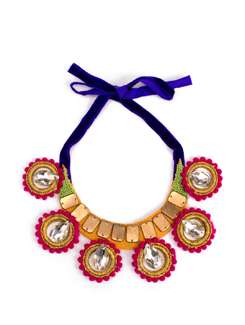 Hoop and diamond necklace in pink and gold - Xx Syndrome
