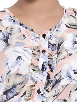 button detail floral flare dress - 10288429 - Standard Image - 4