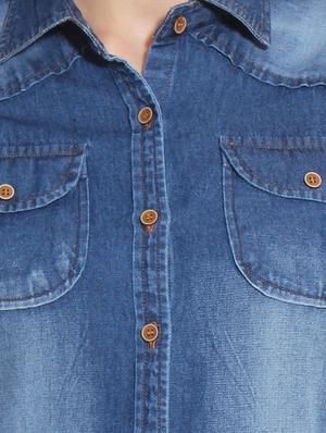 dark blue denim shirt - 10288861 - Standard Image - 4