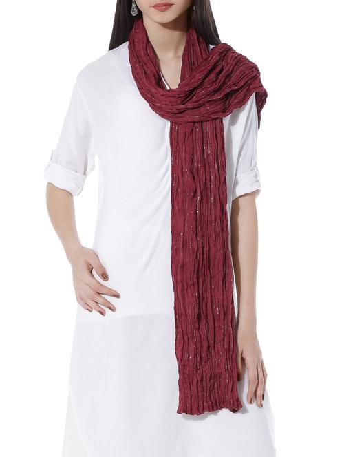 maroon viscose dupatta - 10297836 - Very Small Image - 1