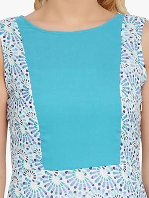 the vanca sky blue printed cotton maxi dress with cut-out back - 10315156 - Standard Image - 4
