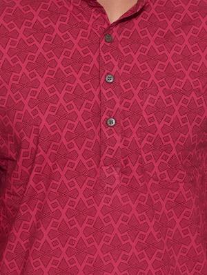 pink cotton long ethnic kurta - 10326541 - Standard Image - 4
