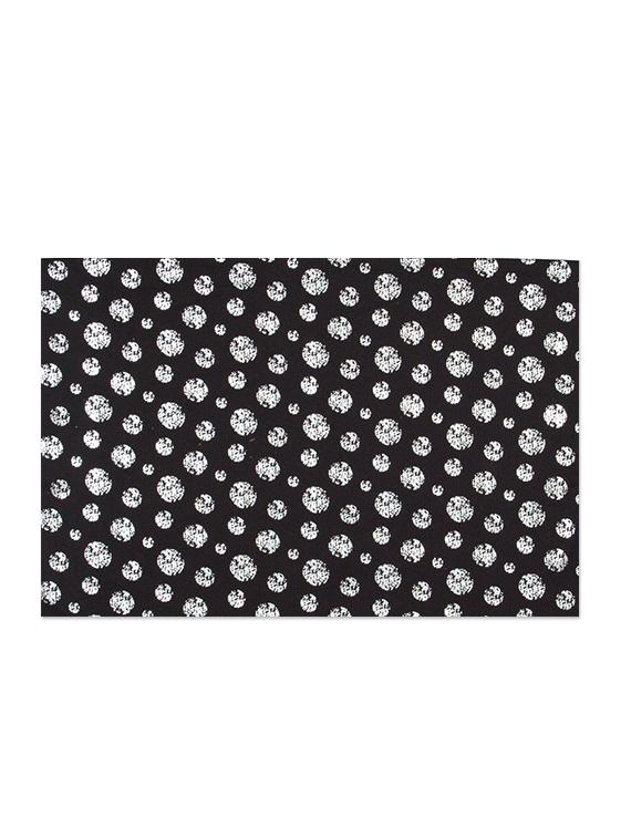 Sanaa Silver Glitter Print Table Mat Set Of 2Pcs-Black/Silver-33x48 CM - By