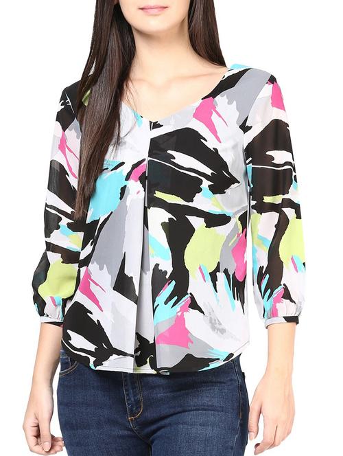 multicolored georgette top - 10328096 - Standard Image - 1