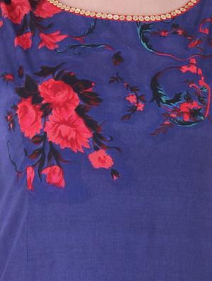blue cotton kurta - 10342020 - Standard Image - 4