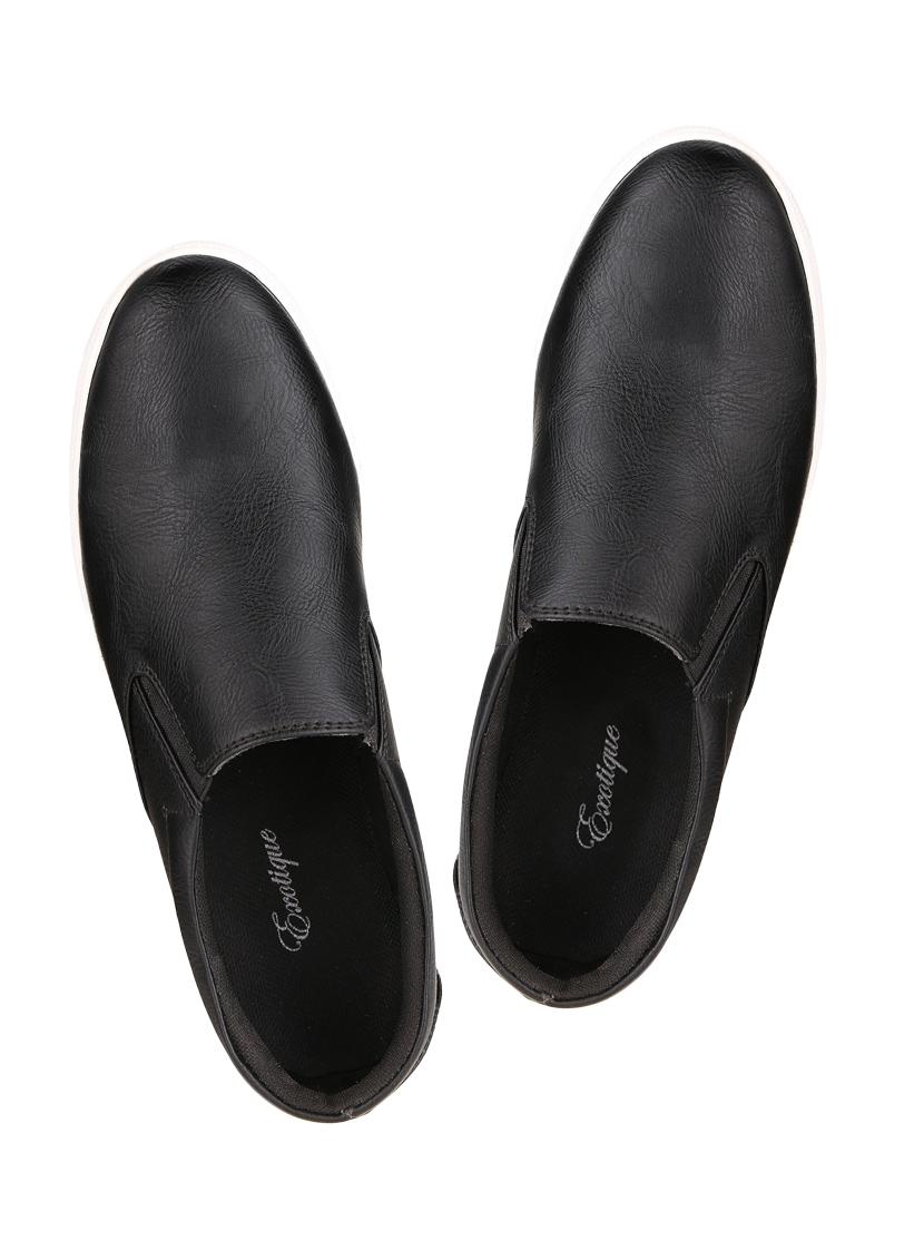 black synthetic slip on shoes - 10355686 - Zoom Image - 4