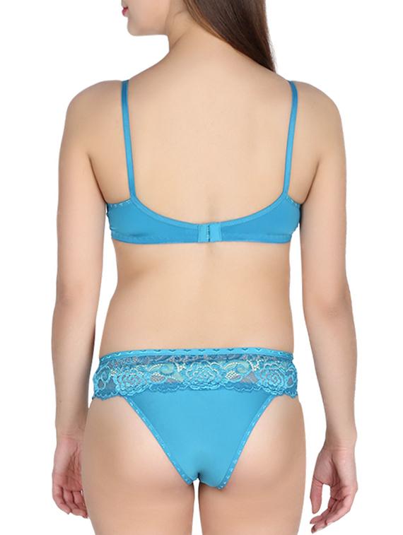Set Of 2 multi colored satin bras and panty set - 1035614 - Zoom Image - 4