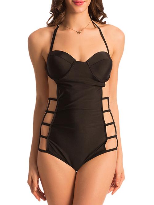 Black strappy back monokini - 1035851 - Very Small Image - 1