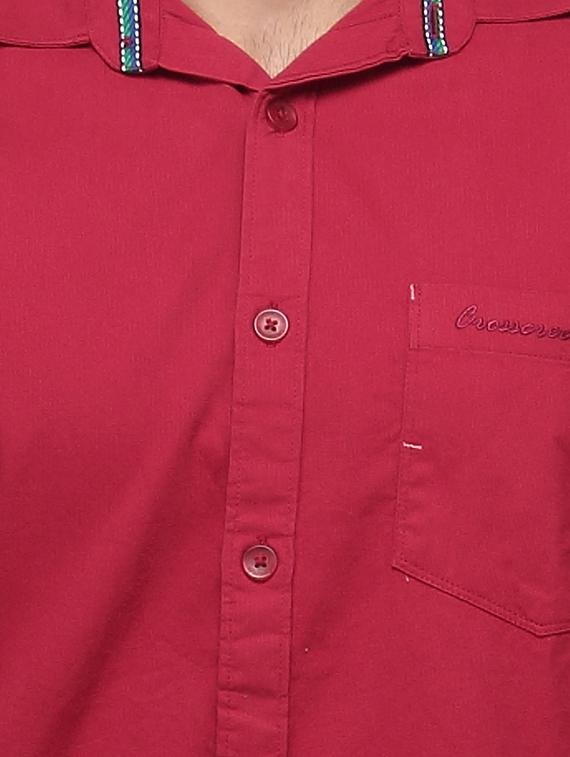 red cotton casual shirt - 10386910 - Zoom Image - 4