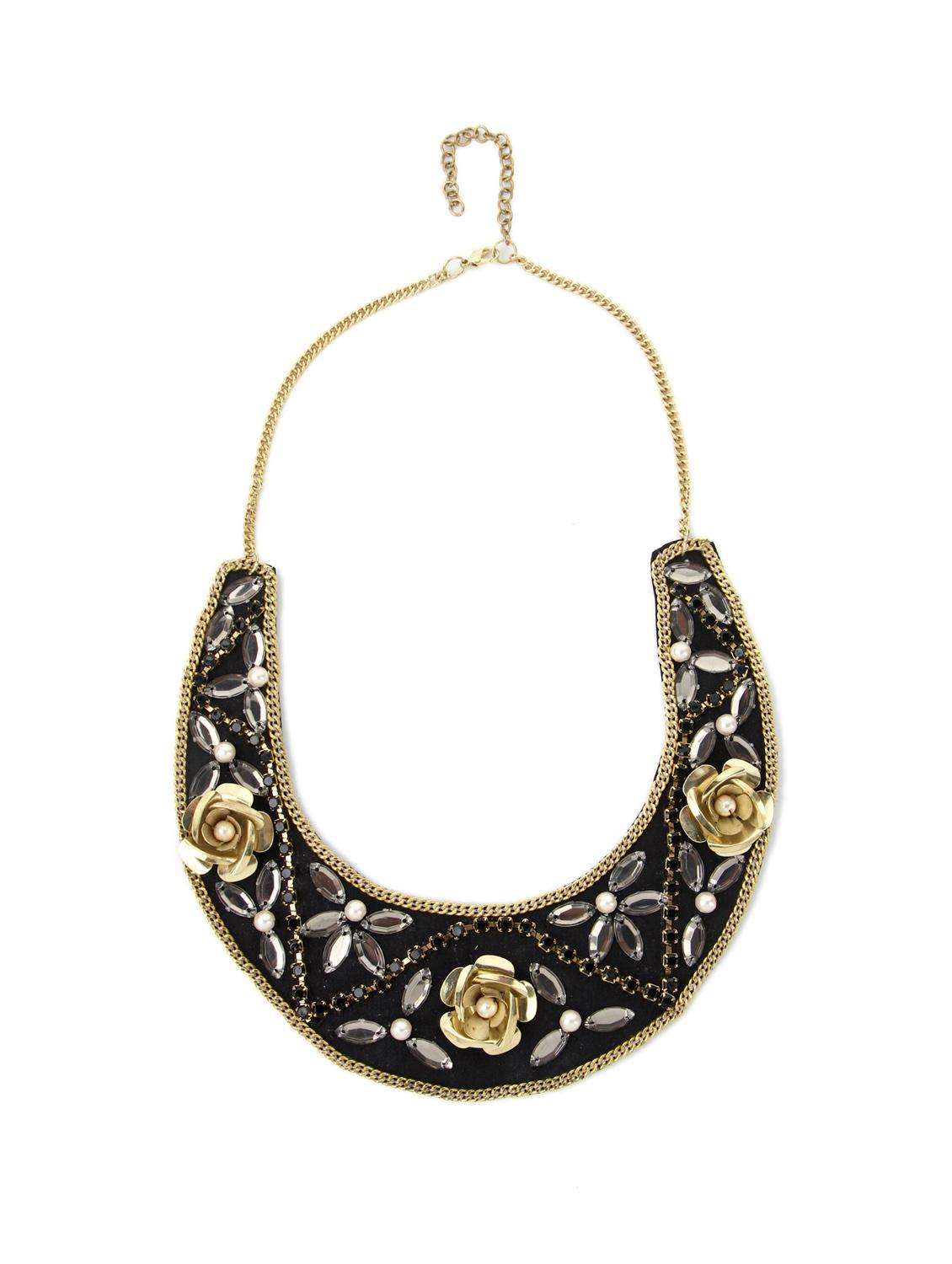 Black & Gold Bib Necklace - Accessory Bug