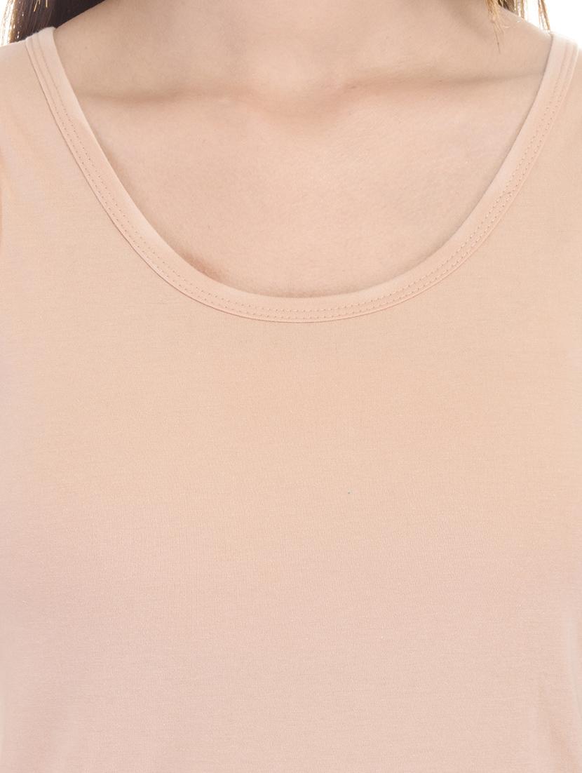 solid beige tank tee - 10413353 - Zoom Image - 4