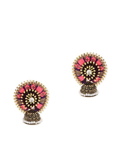 Anetra multicoloured embellished and embroidered jhumkas - 10415840 - Very Small Image - 1