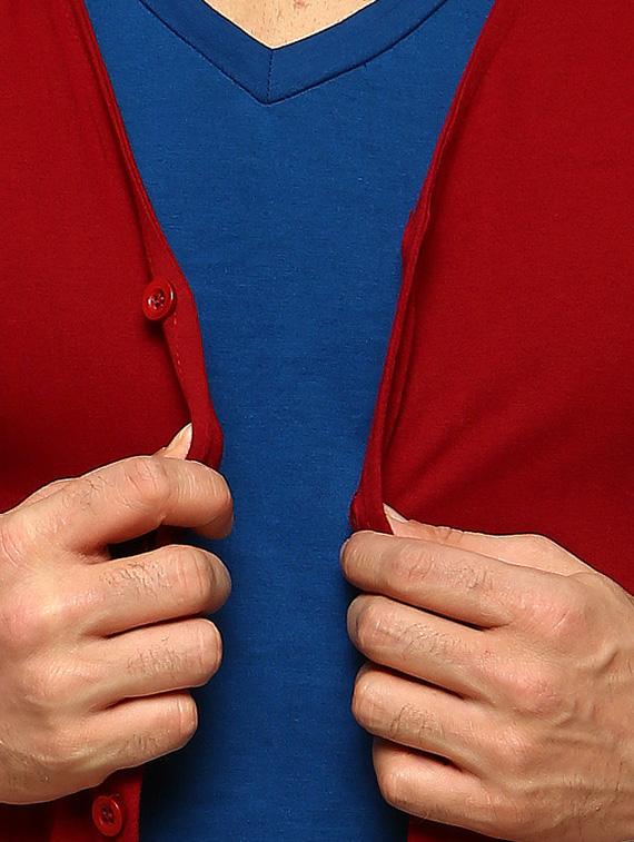 maroon cotton jacket - 10420914 - Zoom Image - 4