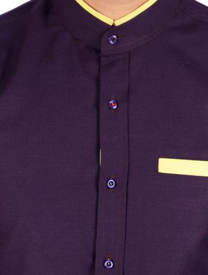 purple cotton casual shirt - 10437857 - Standard Image - 4