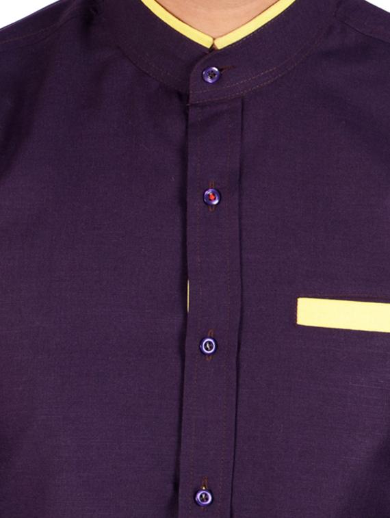 purple cotton casual shirt - 10437857 - Zoom Image - 4