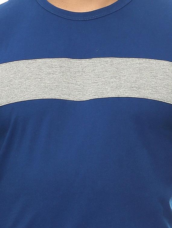 dark blue striped cotton t-shirt - 10444986 - Zoom Image - 4