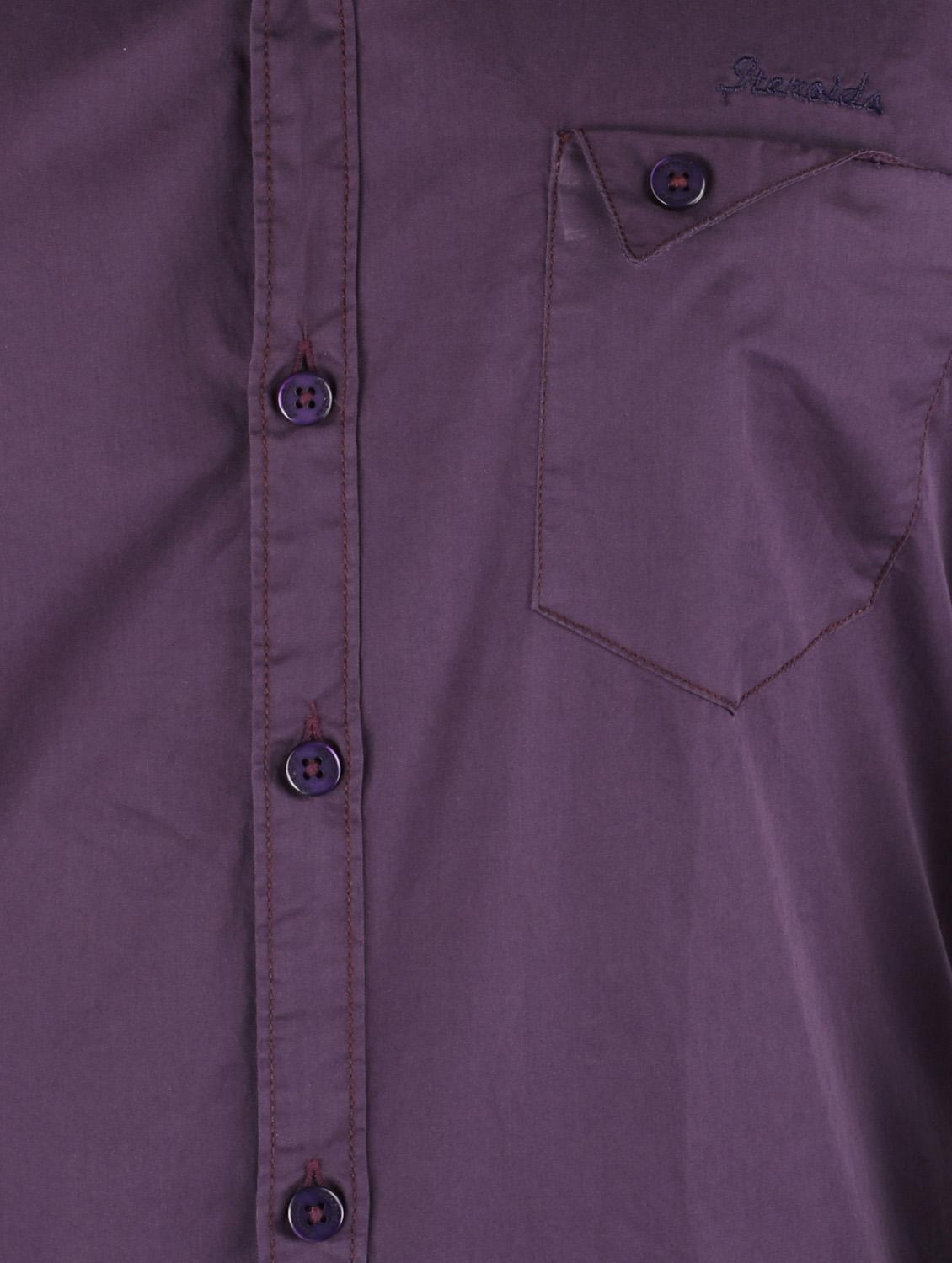 purple cotton casual shirt - 10449247 - Zoom Image - 4