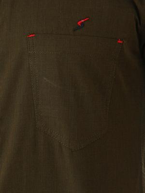 green cotton casual shirt - 10454760 - Standard Image - 4