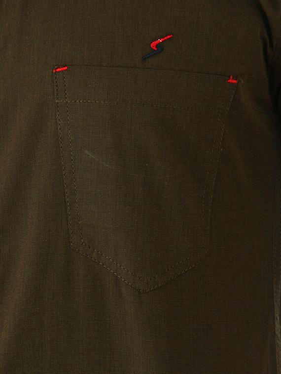 green cotton casual shirt - 10454760 - Zoom Image - 4