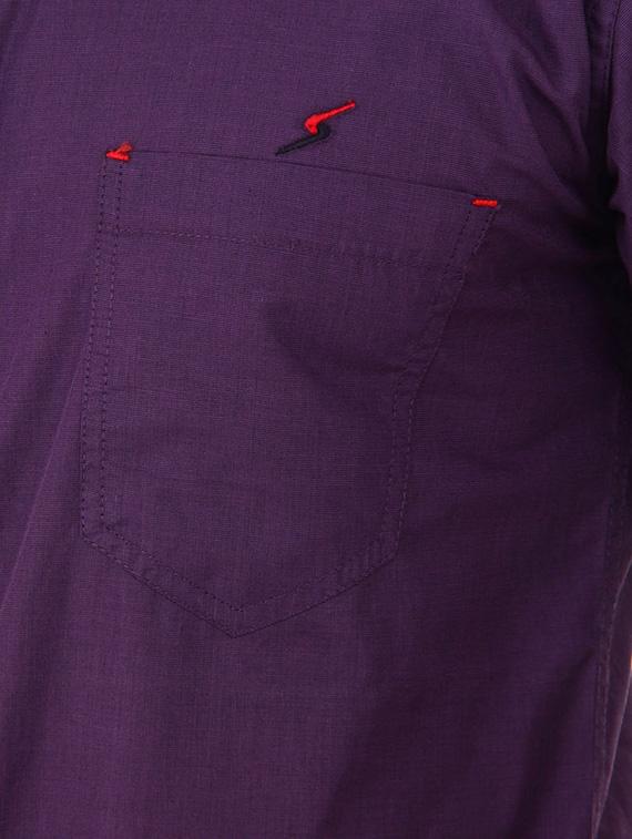purple cotton casual shirt - 10454764 - Zoom Image - 4