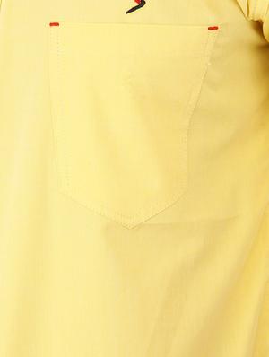 yellow cotton casual shirt - 10454767 - Standard Image - 4